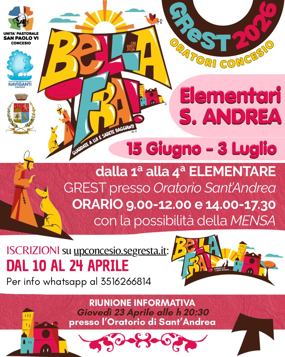 GREST ELEMENTARI a SANT'ANDREA  2026  dalla 1 alla 4